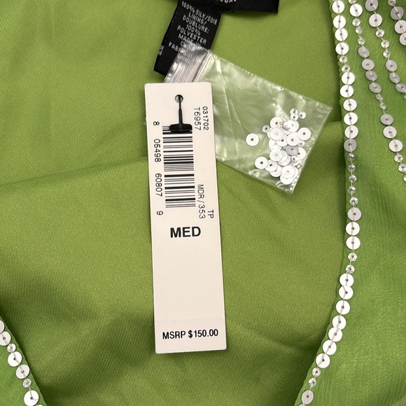 NWT laundry by Shelli Segal Vintage sequin Halter top elastic waist 100% Silk - Picture 10 of 10